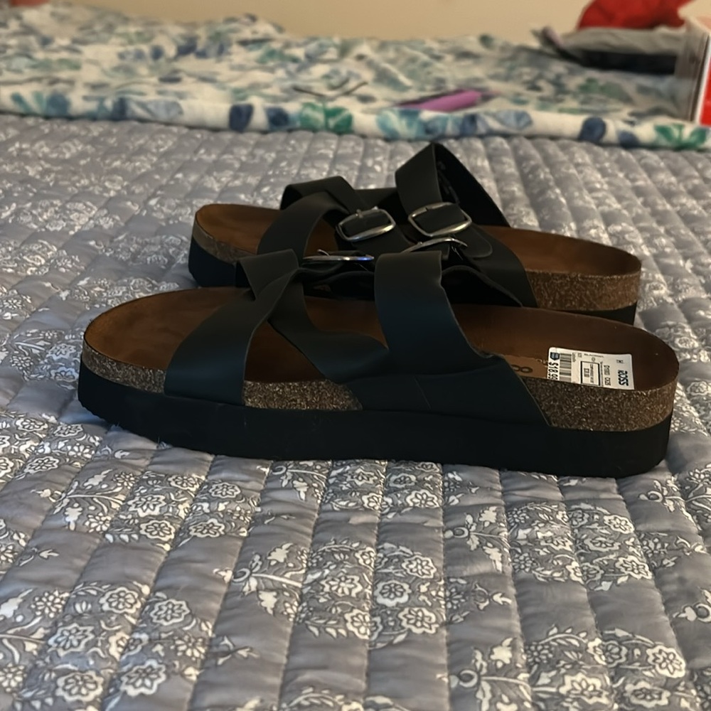 Cliffs Black Strappy Sandals - Picture 6 of 6